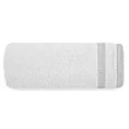 Ręcznik do rąk 30x50 cm bawełniany kolor biały zero twist z bordiurą w paski 400 g/m2 RIKI