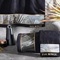 Ręcznik kąpielowy 50X90 cm bawełniany kolor czarny z designerską bordiurą 500 g/m2 EVA 17 Eva Minge