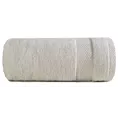 Ręcznik kąpielowy 70x140 cm bawełniany kolor beżowy z żakardową bordiurą w stylu eko 500 g/m2 LORITA