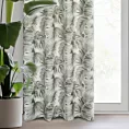Zasłona biało, beżowa z motywem liści monstery, zaciemniająca 140x250 cm przelotka - ZORA