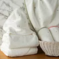 Ręcznik kąpielowy dziecięcy 100x100 cm bawełniany kolor biały, różowy z kapturem i haftem serduszek 400 g/m2 BABY 56