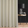Zasłona szyta na taśmie 5 cm kremowa z miękkiej tkaniny o naturalnym splocie w stylu ekologicznym