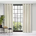 Zasłona kremowa z wytłaczanym wzorem, welwetowa 140x250 cm przelotka - ARETA