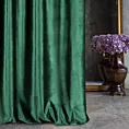 Zasłona szyta na taśmie 5 cm ITALIA zielona z tkaniny welwetowej o delikatnym połysku