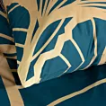 Pościel 160x200 cm z makosatyny bawełnianej kolor ciemnoturkusowy, złoty z fantazyjnym wzorem MUSA 3 Limited Collection