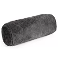 Poduszka wałek 15x45 cm stalowa z miękkiej futrzanej tkaniny  NINA