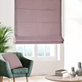 Roleta rzymska pudrowo różowa z szenilowej tkaniny z dodatkiem połyskującej nici