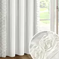 Zasłona kremowa z welwetu zdobiona aplikacją 3D róż 140x270 cm taśma - ROSES Eva Minge