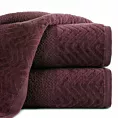 Ręcznik kąpielowy 50x90 cm bawełniany kolor bordowy o ryżowej strukturze z welwetową bordiurą 500 g/m2 LOREN