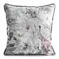 Poszewka na poduszkę 45x45 cm welwetowa biało, szara z roślinnym nadrukiem VELVET 203