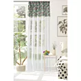 Zasłona biało, zielona z dwóch rodzajów tkanin 140x250 cm taśma - BOTANIC