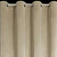 Zasłona welwetowa jasnobeżowa, troczek w zestawie 140x270 cm przelotka - ANTARA