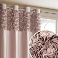 Zasłona pudrowa z welwetu zdobiona aplikacją 3D róż 140x250 cm  przelotka - ROSES Eva Minge