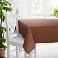 Obrus szyty rudy z tkaniny bukla z efektem melanżu