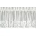 Zazdrostka kremowa z drobnej siateczki zdobiona ażurowym haftem 40x150 cm taśma - NIRA