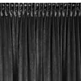 Zasłona welwetowa czarna zdobiona falbanami 140x250 cm taśma - CHARLOTTE