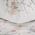 Pościel 140x200 cm bawełniana kolor biały, jasnoróżowy w kwiaty SONIA 37