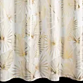 Zasłona kremowo, złota zdobiona błyszczącym motywem egzotycznych liści 140x250 cm złote przelotki - ZARIA