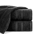 Ręcznik kąpielowy 100x150 cm bawełniany kolor czarny z ozdobną bordiurą 500 g/m2 MILO