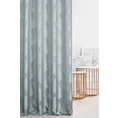 Zasłona szyta na taśmie 5 cm błękitno srebrna z tkaniny w botaniczny wzór przetykany nicią metaliczną Italissima Eva Minge