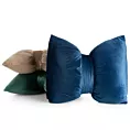 Poduszka 45x55 cm welwetowa kolor granatowy w kształcie kokardy KOKARDA