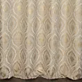 Zasłona szyta na taśmie 8 cm złota z szenilowej tkaniny w klasyczny wzór ornamentowy przetykany błyszczącą nicią Italissima Eva Minge