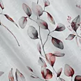 Tkanina firanowa lekka matowa etamina z botanicznym nadrukiem delikatnych gałązek, wykończona obciążnikiem