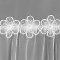 Firana biała z etaminy zdobiona aplikacją w kwiaty 140x250 cm przelotka ALISON