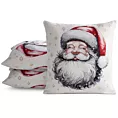 Poszewka na poduszkę świąteczna 45x45 cm gobelinowa z tkanym wzorem mikołaja