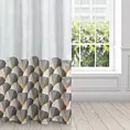 Zasłona welwetowa, biało szara ze złotym wzorem 140x250 cm przelotka - GINA - Design 91