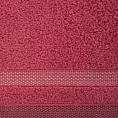 Ręcznik do rąk 30x50 cm bawełniany kolor koralowy zero twist z bordiurą w paski 400 g/m2 RIKI