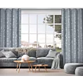 Zasłona jasnoniebieska, srebrzysta w stylu eko 140x250 cm przelotka - SOLANA