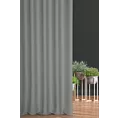 Zasłona szyta na taśmie 5 cm ciemnoszara z gładkiej tkaniny typu dimout