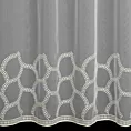 Firana szyta na taśmie 5 cm biało kremowa z matowego PERU, zdobiona geometrycznym haftem