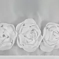 Komplet 2 szt. firan białych z tkaniny szyfonowej zdobiona pasem 3D róż, w zestawie troczek 140x270 cm taśma - ROSES Eva Minge