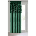 Zasłona welwetowa ciemnozielona zdobiona falbanami 140x270 cm taśma - AURA