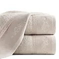 Ręcznik kąpielowy 50x90 cm bawełniany kolor beżowy z koronką oraz subtelnym haftem 500 g/m2 SISI