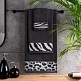 Ręcznik kąpielowy 70x140 cm bawełniany kolor czarny,szary z designerską bordiurą 500 g/m2 EVA 22 Eva Minge