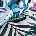 Pościel 160x200 cm z mikrofibry kolor jasnofioletowy, niebieski zdobiona botanicznym wzorem MALIBU Design 91