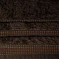 Ręcznik do rąk 30x50 cm bawełniany kolor brązowy z ozdobnym stębnowaniem 500 g/m2 POLA