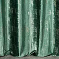 Zasłona ciemnozielona z metalicznym nadrukiem, welwetowa 140x270 cm taśma - VILMA - DIVA LINE