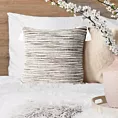 Poszewka na poduszkę 45x45 cm ciemnobeżowa z szenilowej tkaniny z ozdobnymi chwostami ENID