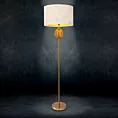 LIMITED COLLECTION Lampa stojąca LUNA 2 z podstawą łączącą szkło i metal oraz welwetowy abażur