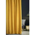 Zasłona szyta na taśmie 5 cm LUXOR musztardowa z eleganckiej lśniącej tkaniny o drobnym splocie