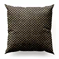 Poszewka szyta czarno złota z szenilowej tkaniny w drobny geometryczny wzór przetykany błyszczącą nicią