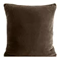 Poszewka na poduszkę 45x45 cm ciemnobrązowa z miękkiej futrzanej tkaniny NINA