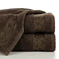 Ręcznik kąpielowy 50x90 cm bawełniany kolor brązowy z żakardową bordiurą 480 g/m2 NIKA