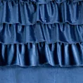 Zasłona welwetowa granatowa zdobiona falbanami 140x250 cm przelotka - ERIN