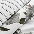 Pościel 220x200 cm bawełniana kolor biały, stalowy z wzorem dużych kwiatów SPRING 39