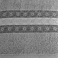 Ręcznik do rąk 70x140 cm bawełniany kolor jasnoszary z żakardową bordiurą 500 g/m2 MALIKA